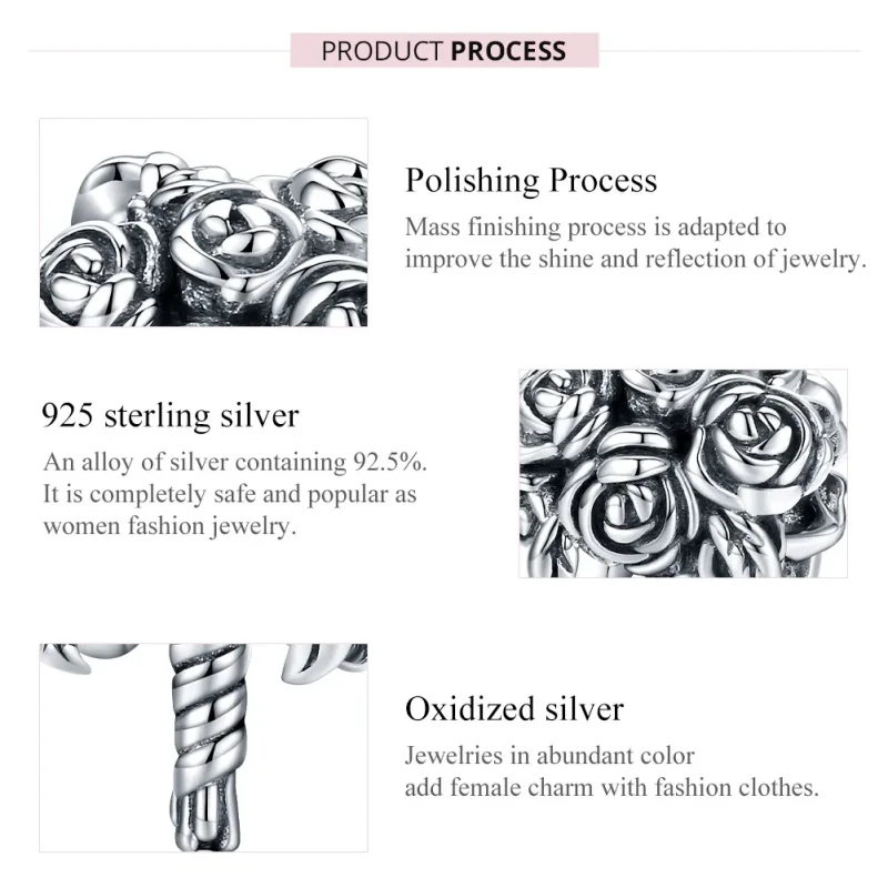 (imagine pentru) Pandora Style Charm din Argint pentru Buchet de Mireasă - SCC1566 - Vizualizare 7