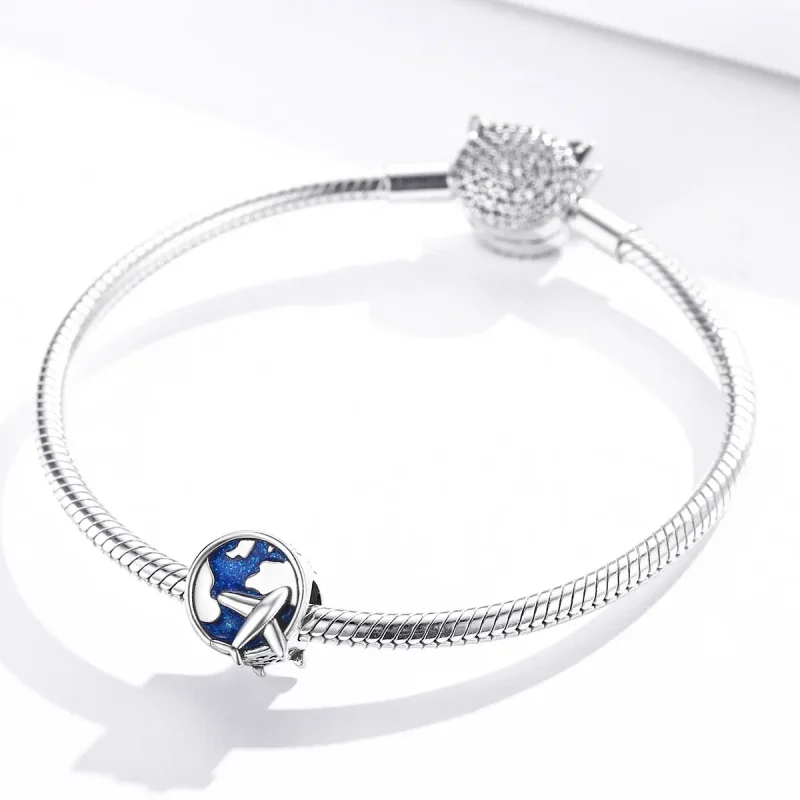 (imagine pentru) Pandora Style Charm de Argint Călătorie în Lume - SCC1568 - Vizualizare 3