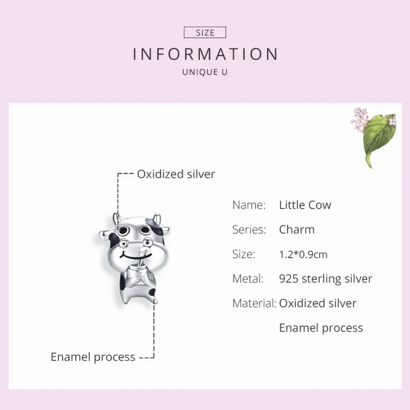 (imagine pentru) Pandora Style Charm Micuț de Vacă din Argint - SCC1574 - Vizualizare 7
