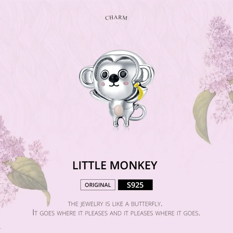(imagine pentru) Pandora Style Charm de Maimuță Mică din Argint - SCC1575 - Vizualizare 6