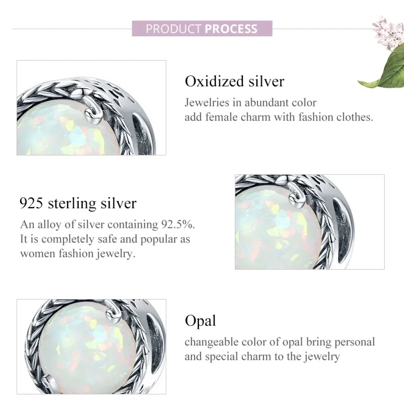 (imagine pentru) Pandora Style Charm de Argint Simplu cu Viță de Vie - SCC1576 - Vizualizare 8