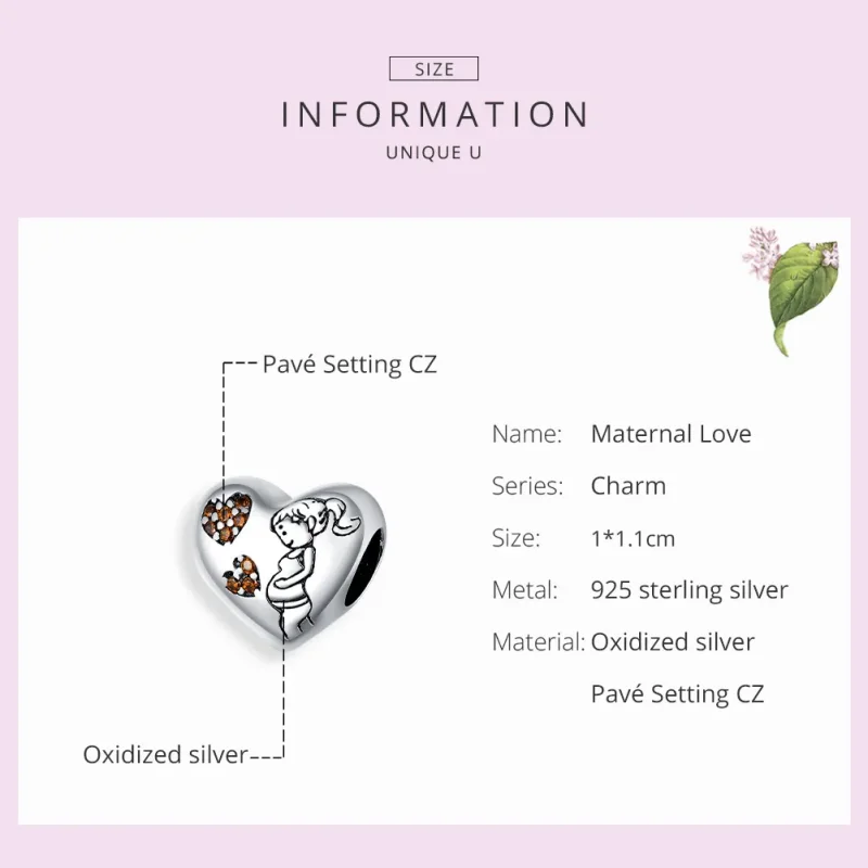(imagine pentru) Pandora Style Charm de argint pentru mama însărcinată - SCC1589 - Vizualizare 7