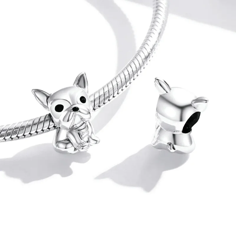 (imagine pentru) Pandora Style Charm de argint cu Bulldog Francez Drăguț - SCC1599 - Vizualizare 4