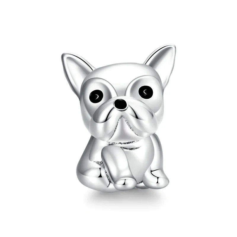 (imagine pentru) Pandora Style Charm de argint cu Bulldog Francez Drăguț - SCC1599