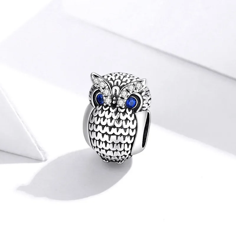 (imagine pentru) Pandora Style Charm de bufniță strălucitoare argintiu - SCC1607 - Vizualizare 2