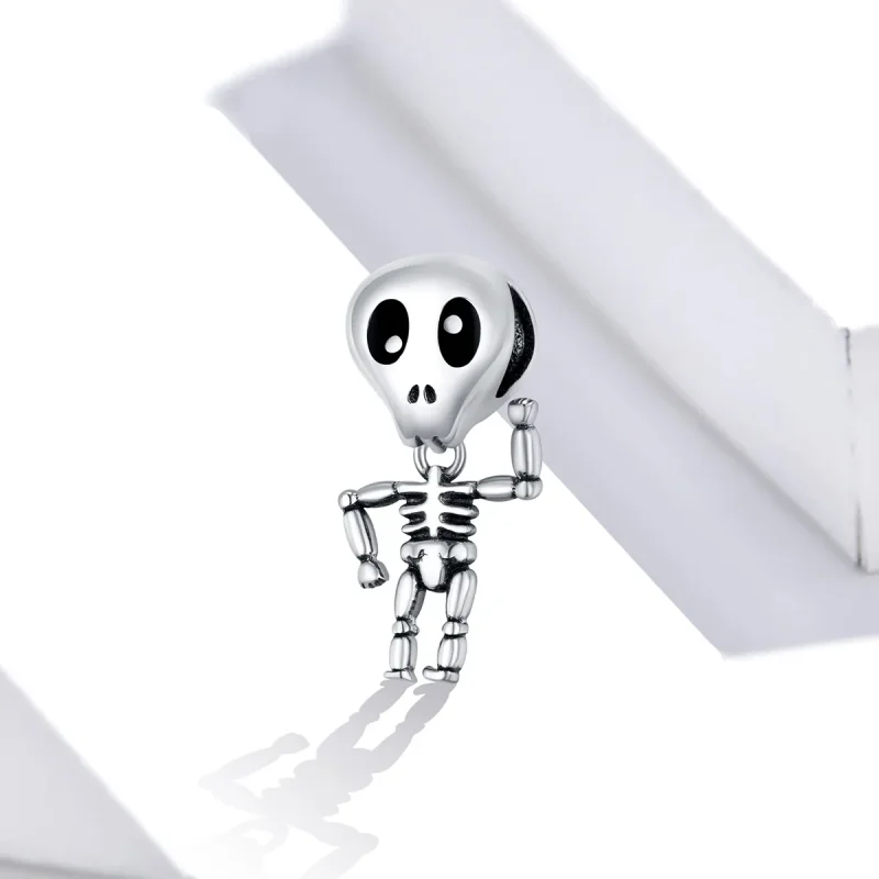 (imagine pentru) Pandora Style Charm de Argint pentru Halloween - Craniu Om - SCC1617 - Vizualizare 2