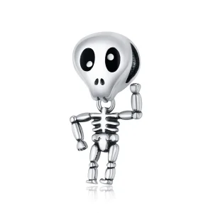 (imagine pentru) Pandora Style Charm de Argint pentru Halloween - Craniu Om - SCC1617