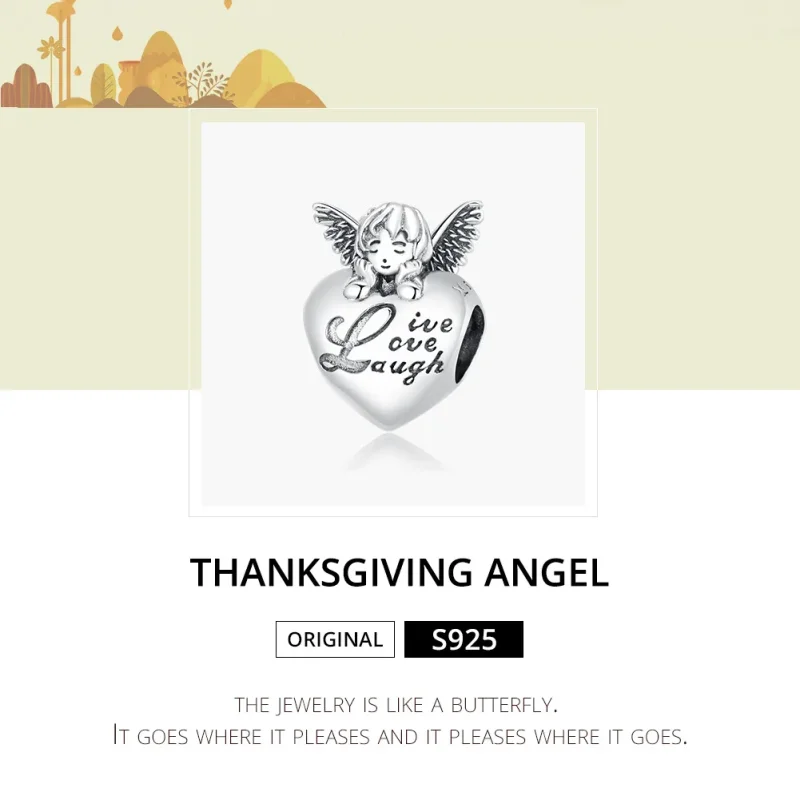 (imagine pentru) Pandora Style Charm de Argint Înger de Thanksgiving - SCC1633 - Vizualizare 6