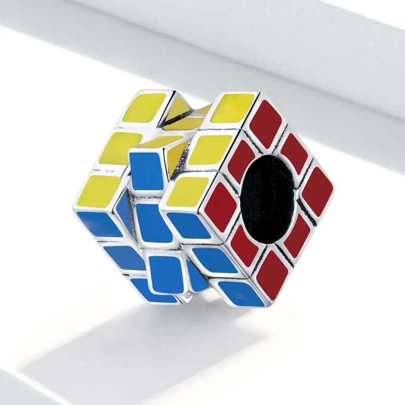 (imagine pentru) Pandora Style Charm de Cub Colorat în Argint - SCC1640 - Vizualizare 2