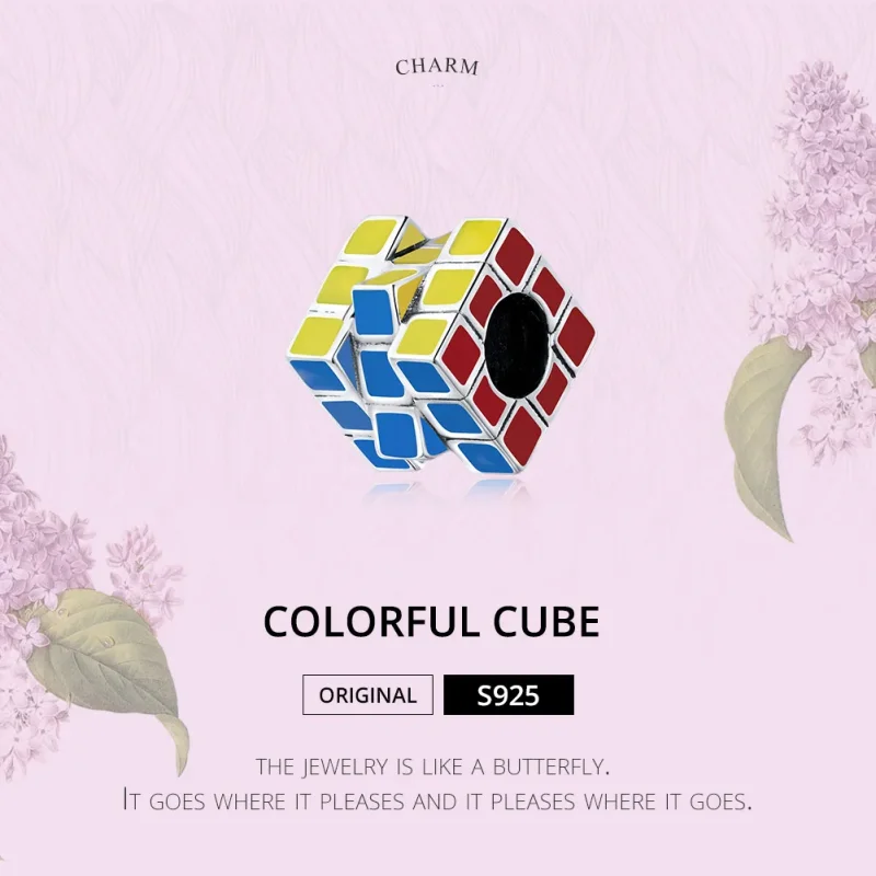 (imagine pentru) Pandora Style Charm de Cub Colorat în Argint - SCC1640 - Vizualizare 6