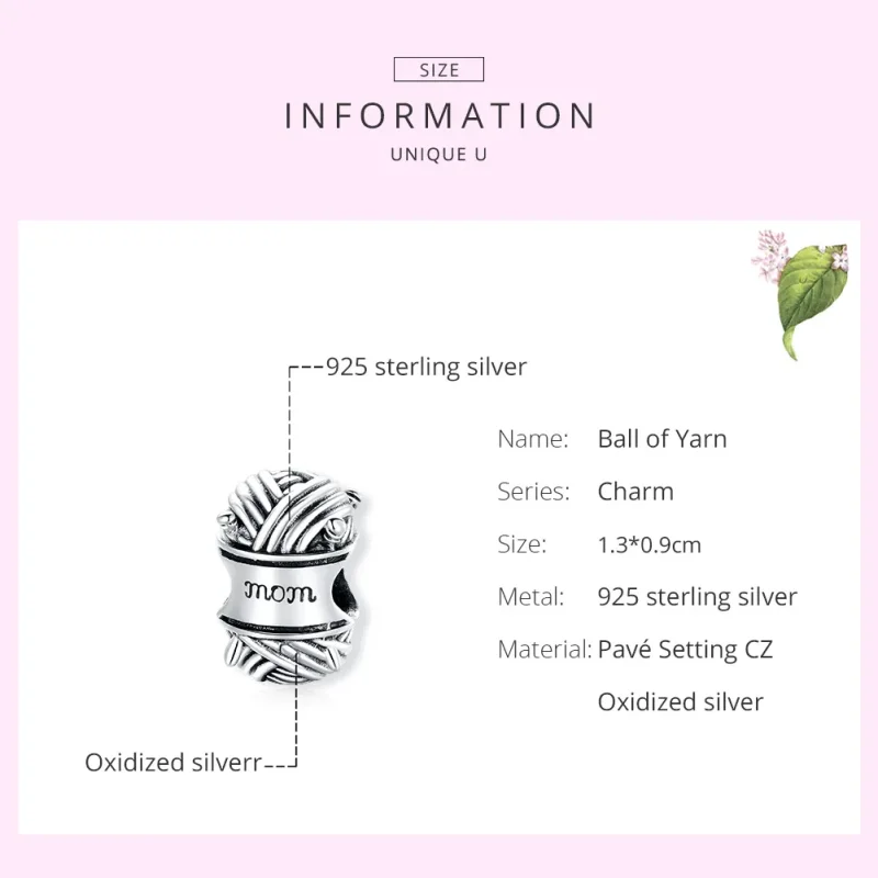 (imagine pentru) Pandora Style Charm de Minge de Fire Argintie - SCC1654 - Vizualizare 7
