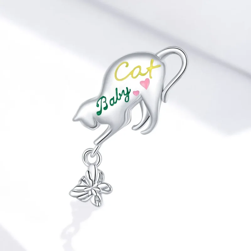 (imagine pentru) Pandora Style Pisică Neastâmpărată Charm din Argint - SCC1678 - Vizualizare 2