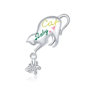 (imagine pentru) Pandora Style Pisică Neastâmpărată Charm din Argint - SCC1678
