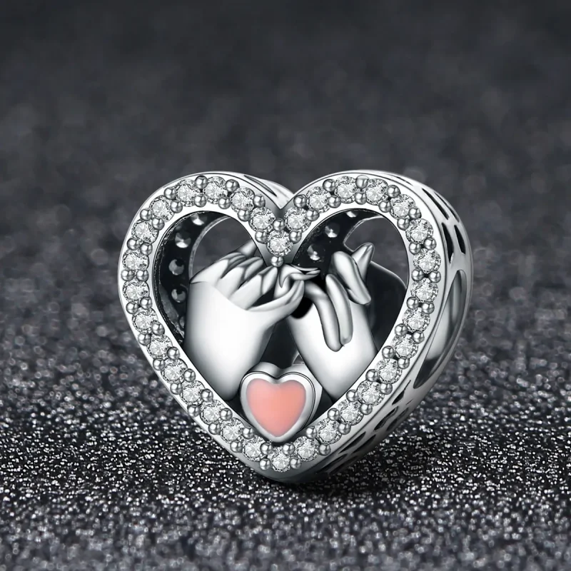 (imagine pentru) Pandora Style Silver Our Pinky Promise Forever Charm - SCC167 - Vizualizare 2