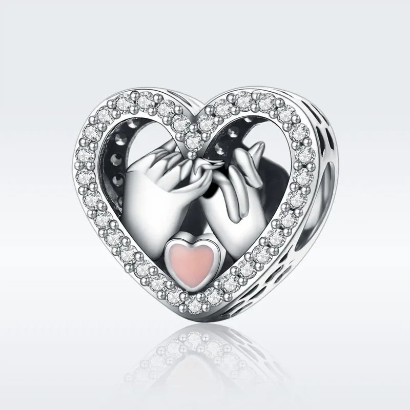 (imagine pentru) Pandora Style Silver Our Pinky Promise Forever Charm - SCC167 - Vizualizare 3