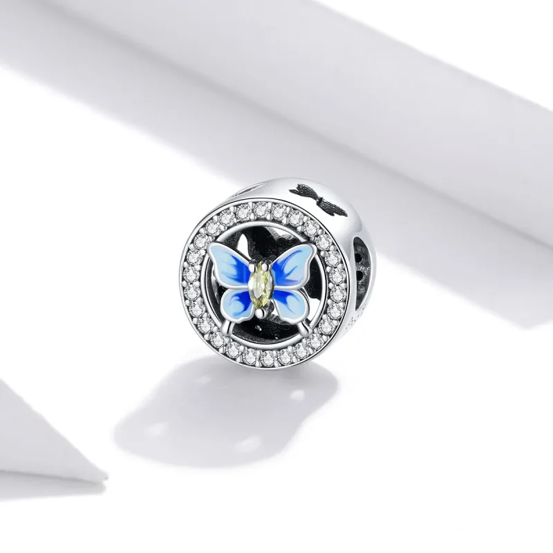 (imagine pentru) Pandora Stil Fluture Colorat Argintiu Charm - SCC1682 - Vizualizare 2