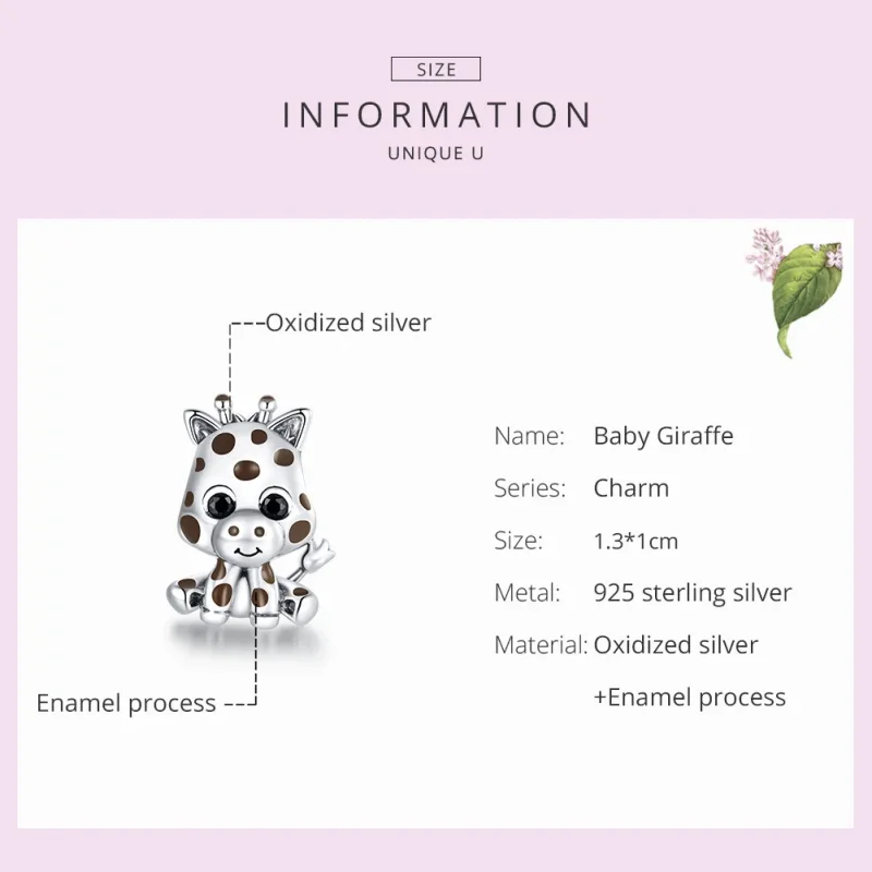 (imagine pentru) Pandora Style Charm de Argint cu Girafă Bebeluș - SCC1691 - Vizualizare 7