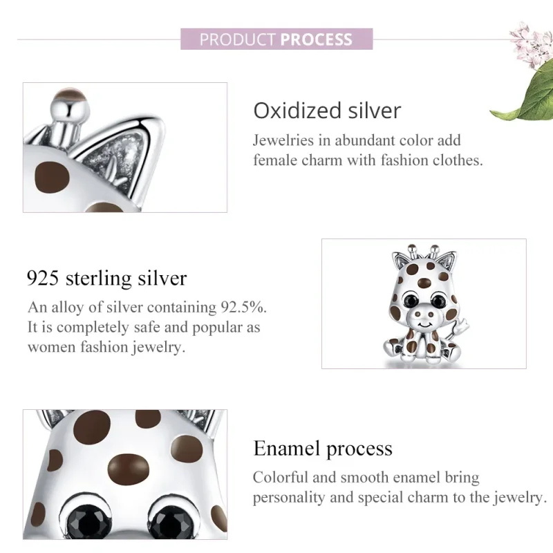 (imagine pentru) Pandora Style Charm de Argint cu Girafă Bebeluș - SCC1691 - Vizualizare 8