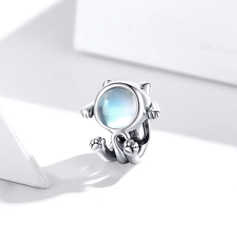 (imagine pentru) Pandora Style Charm de Pisică Spațială Argintiu - SCC1697 - Vizualizare 2