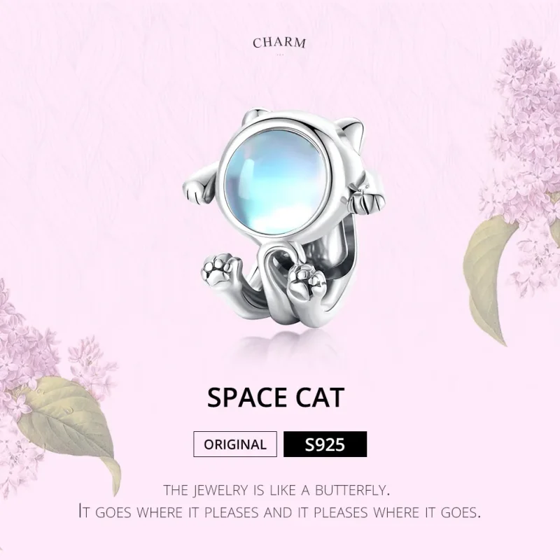 (imagine pentru) Pandora Style Charm de Pisică Spațială Argintiu - SCC1697 - Vizualizare 6