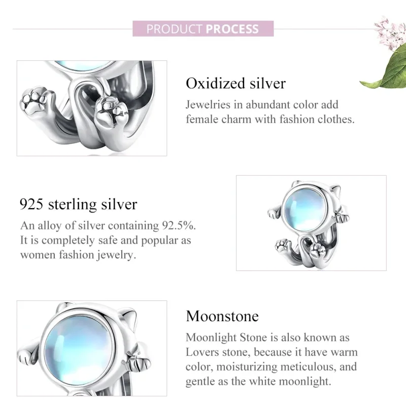 (imagine pentru) Pandora Style Charm de Pisică Spațială Argintiu - SCC1697 - Vizualizare 8