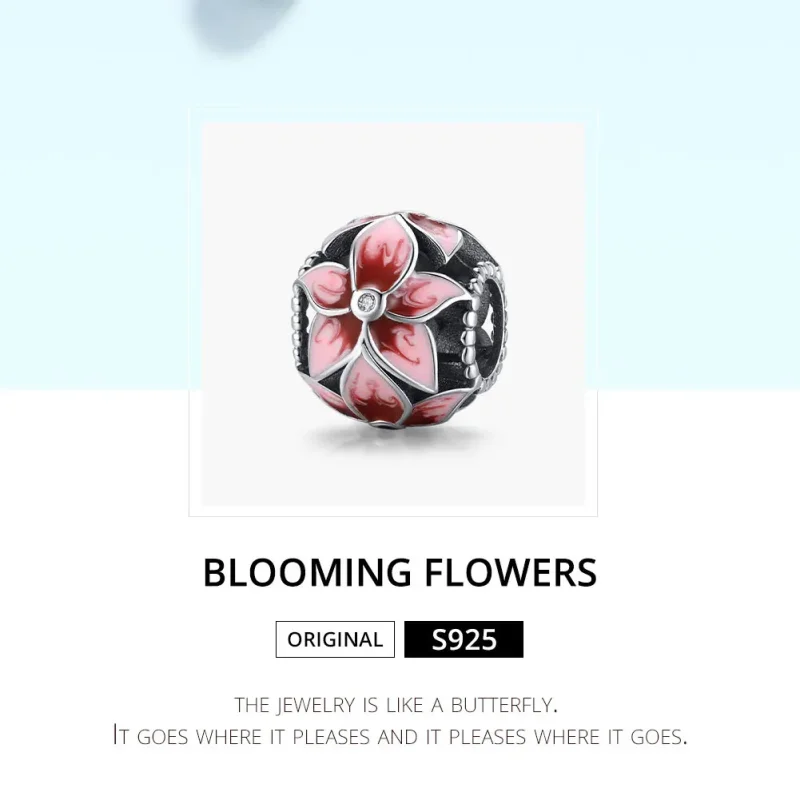 (imagine pentru) Pandora Style Charm de Argint cu Floare Înflorită - SCC1707 - Vizualizare 6