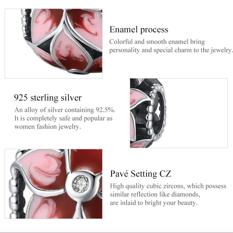 (imagine pentru) Pandora Style Charm de Argint cu Floare Înflorită - SCC1707 - Vizualizare 7