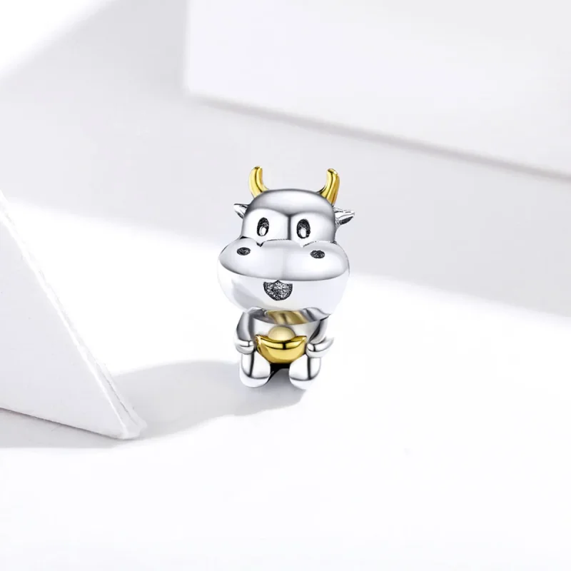 (imagine pentru) Pandora Style Two Tone Bicolor Lucky Cow Charm - SCC1709 - Vizualizare 2