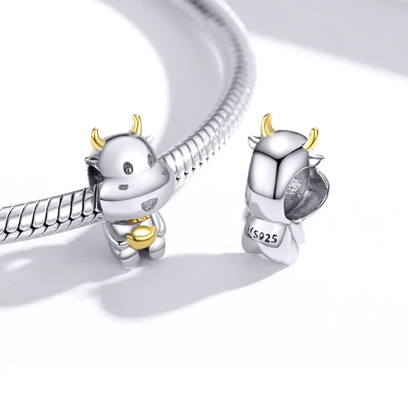 (imagine pentru) Pandora Style Two Tone Bicolor Lucky Cow Charm - SCC1709 - Vizualizare 4