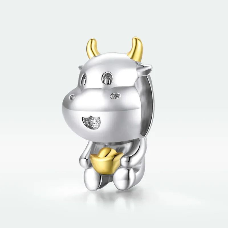 (imagine pentru) Pandora Style Two Tone Bicolor Lucky Cow Charm - SCC1709 - Vizualizare 5