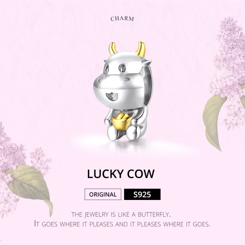 (imagine pentru) Pandora Style Two Tone Bicolor Lucky Cow Charm - SCC1709 - Vizualizare 6