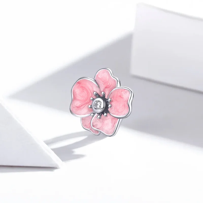 (imagine pentru) Pandora Style Charm cu Floare Roz Argintiu - SCC1729 - Vizualizare 2