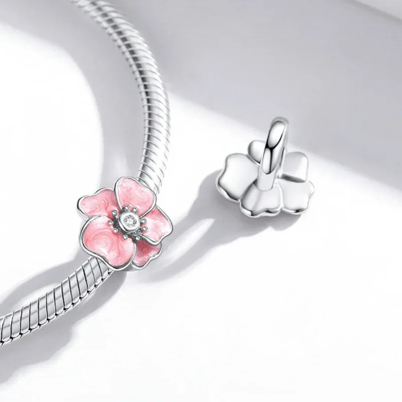 (imagine pentru) Pandora Style Charm cu Floare Roz Argintiu - SCC1729 - Vizualizare 4