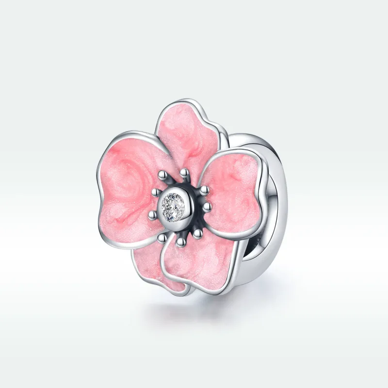(imagine pentru) Pandora Style Charm cu Floare Roz Argintiu - SCC1729 - Vizualizare 5