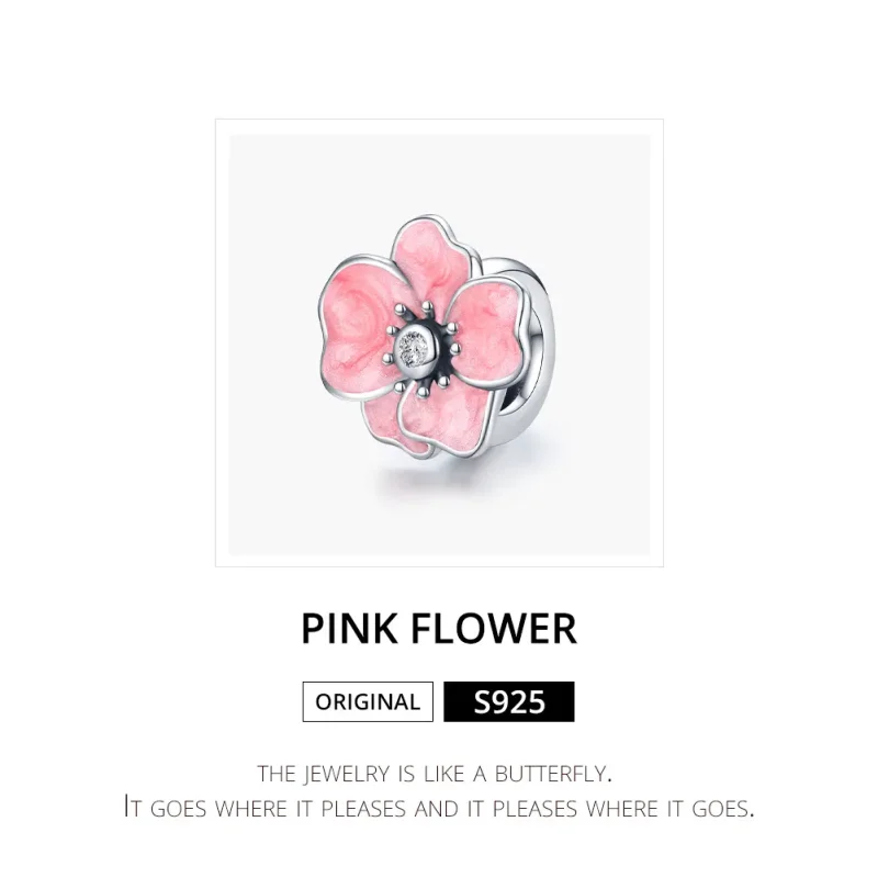 (imagine pentru) Pandora Style Charm cu Floare Roz Argintiu - SCC1729 - Vizualizare 6