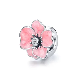 (imagine pentru) Pandora Style Charm cu Floare Roz Argintiu - SCC1729