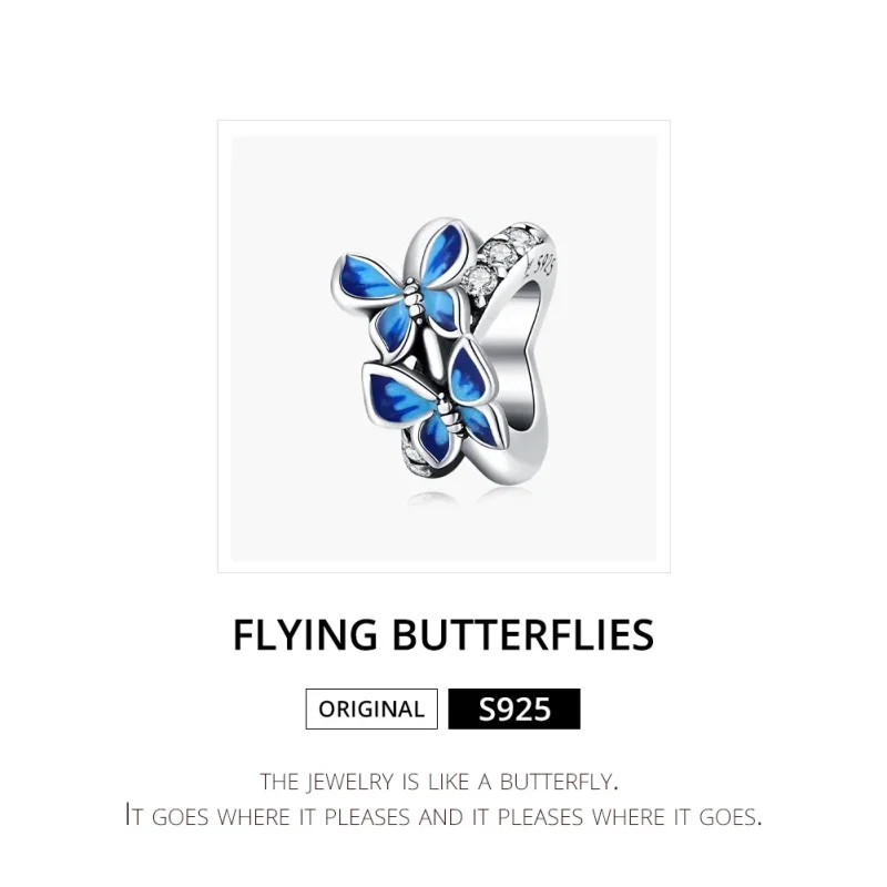 (imagine pentru) Pandora Style Charm de Argint cu Fluturi Zburători - SCC1731 - Vizualizare 6