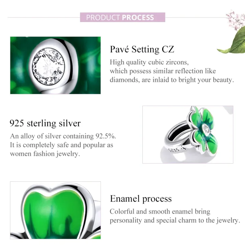 (imagine pentru) Pandora Style Charm de Argint cu Trifoi Norocos - SCC1749 - Vizualizare 8