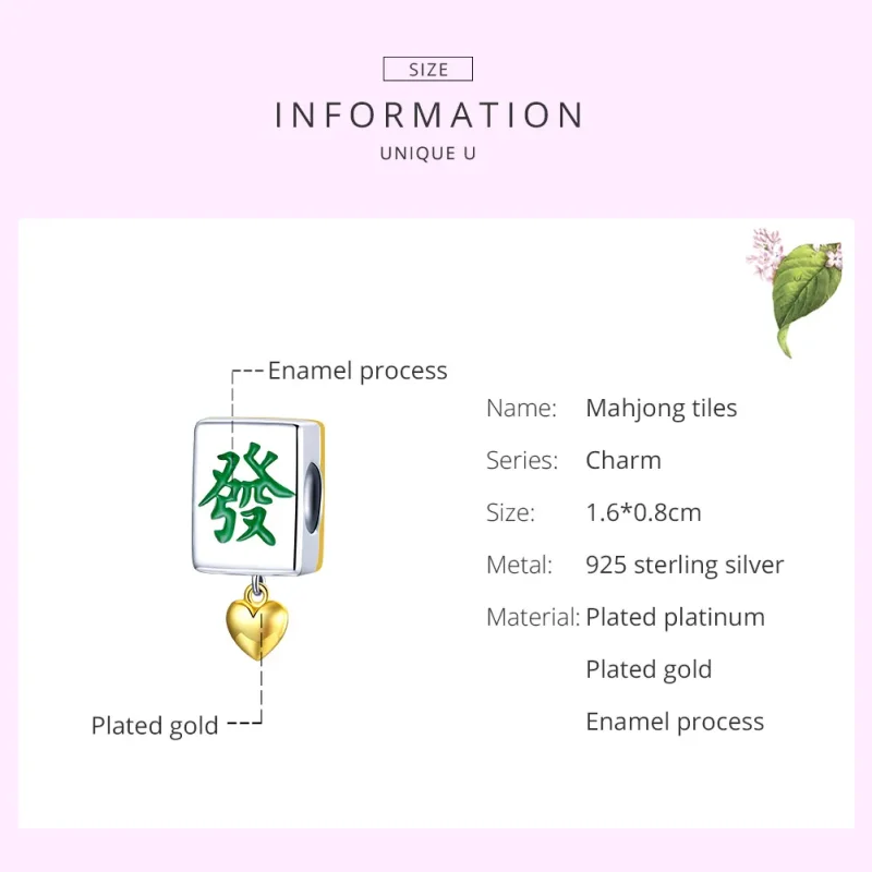 (imagine pentru) Pandora Style Placă de Mahjong Bicolor cu Două Nuanțe - SCC1751 - Vizualizare 7