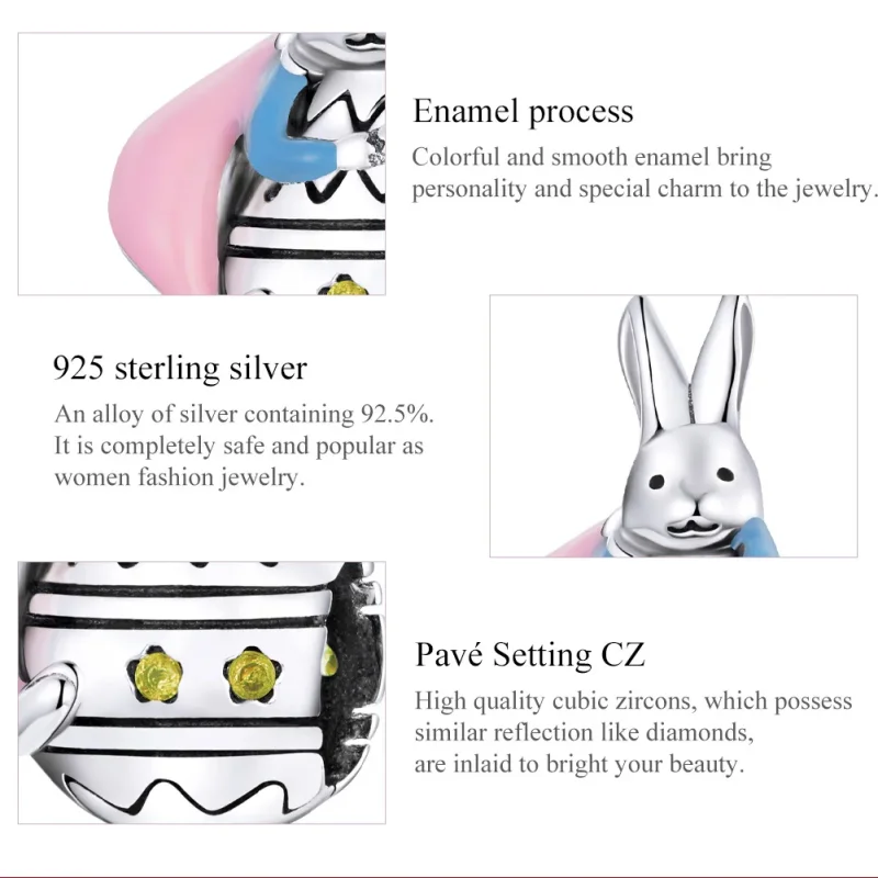 (imagine pentru) Pandora Style Charm de Argint cu Iepuraș - SCC1754 - Vizualizare 7