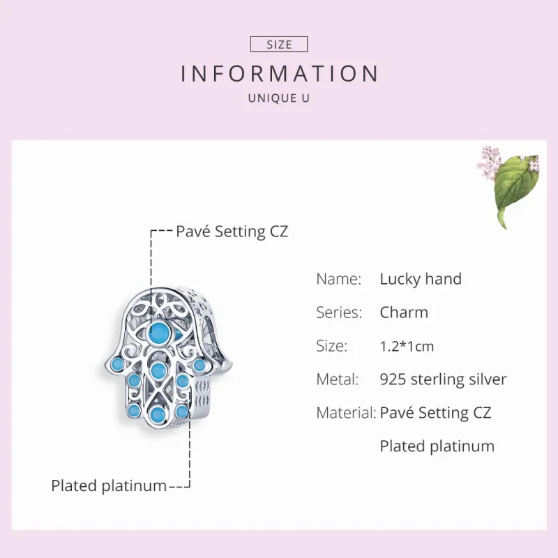 (imagine pentru) Pandora Style Charm de Argint cu Mâna Norocoasă - SCC1757 - Vizualizare 7