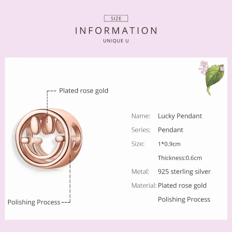 (imagine pentru) Pandora Style Charm Noroc Zâmbet Auriu Roz - SCC1787 - Vizualizare 7