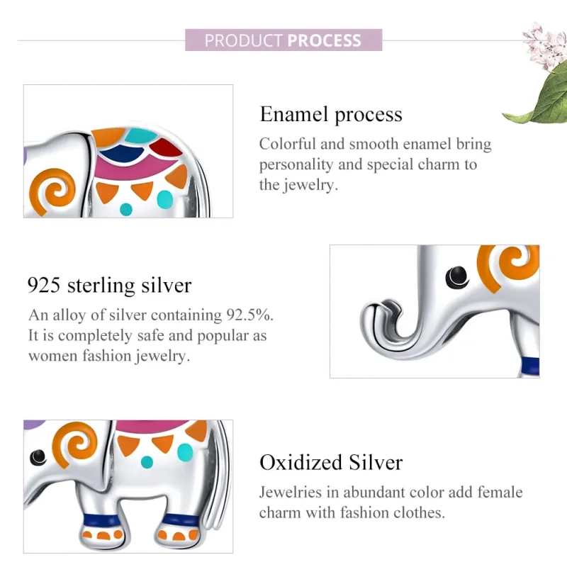 (imagine pentru) Pandora Style Charm de Elefant Norocos din Argint - SCC1790 - Vizualizare 8