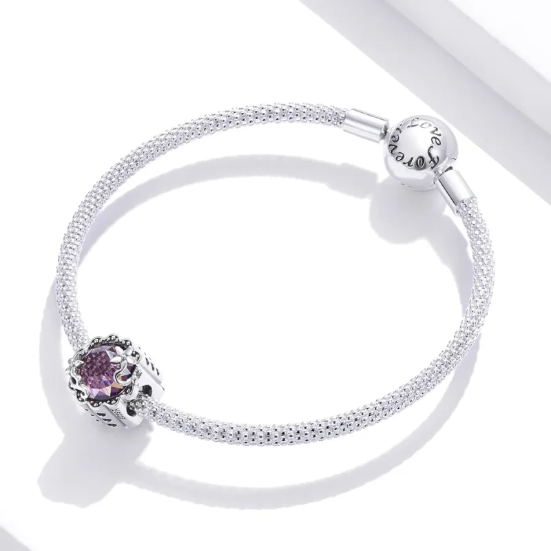 (imagine pentru) Pandora Stil Charm cu Model Ametist Argint - SCC1796 - Vizualizare 3