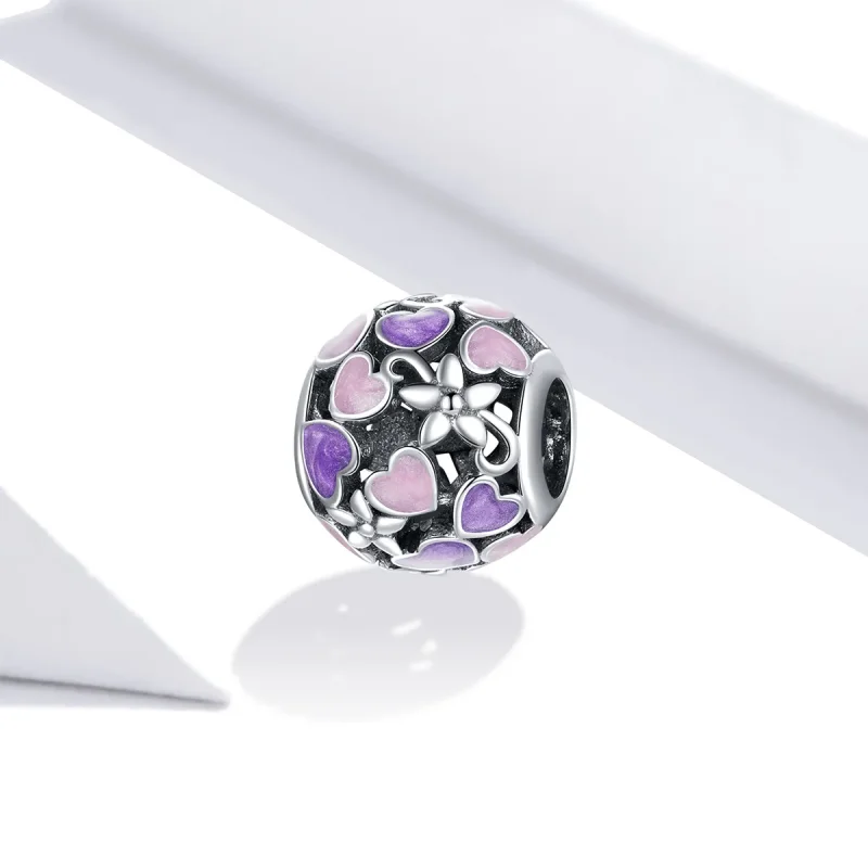 (imagine pentru) Pandora Style Charm de Argint cu Flori ale Iubirii - SCC1798 - Vizualizare 2