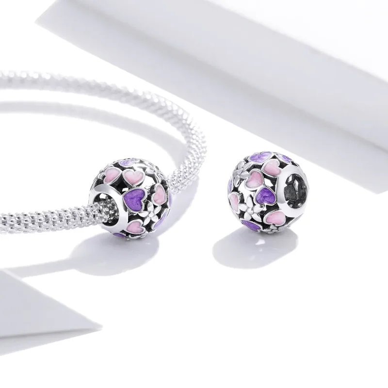 (imagine pentru) Pandora Style Charm de Argint cu Flori ale Iubirii - SCC1798 - Vizualizare 4