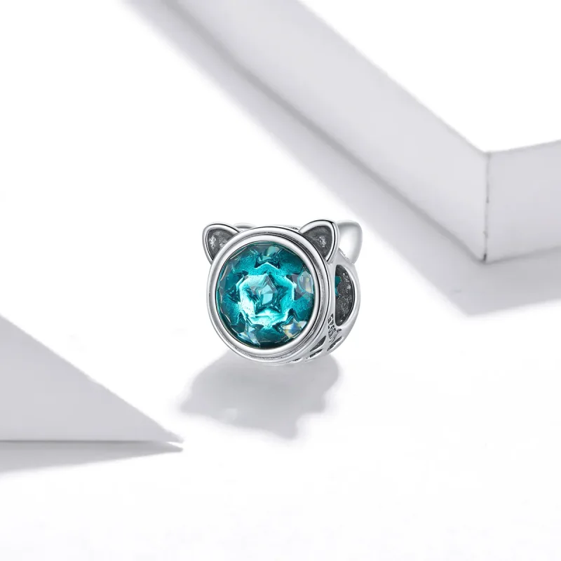 (imagine pentru) Pandora Style Charm de Pisică Turcoaz Argintiu - SCC1800 - Vizualizare 2