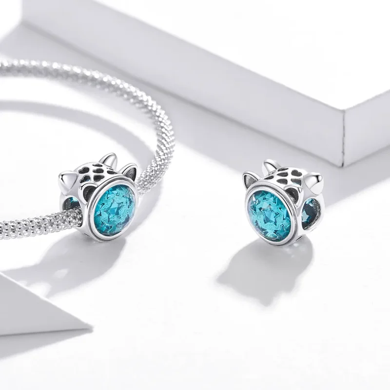 (imagine pentru) Pandora Style Charm de Pisică Turcoaz Argintiu - SCC1800 - Vizualizare 4