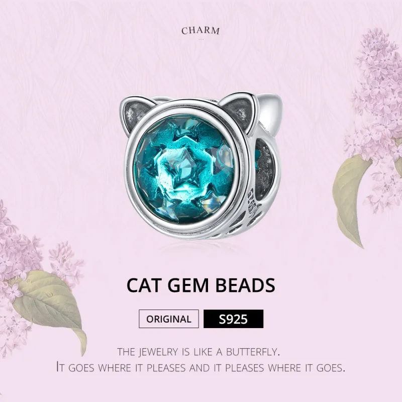 (imagine pentru) Pandora Style Charm de Pisică Turcoaz Argintiu - SCC1800 - Vizualizare 6