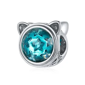 (imagine pentru) Pandora Style Charm de Pisică Turcoaz Argintiu - SCC1800